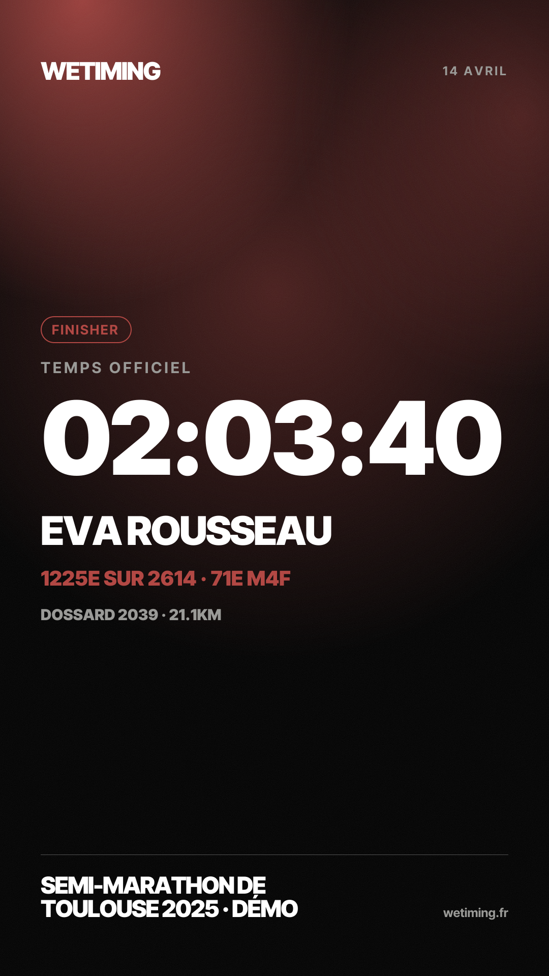 Ton résultat au format Story · nuée
