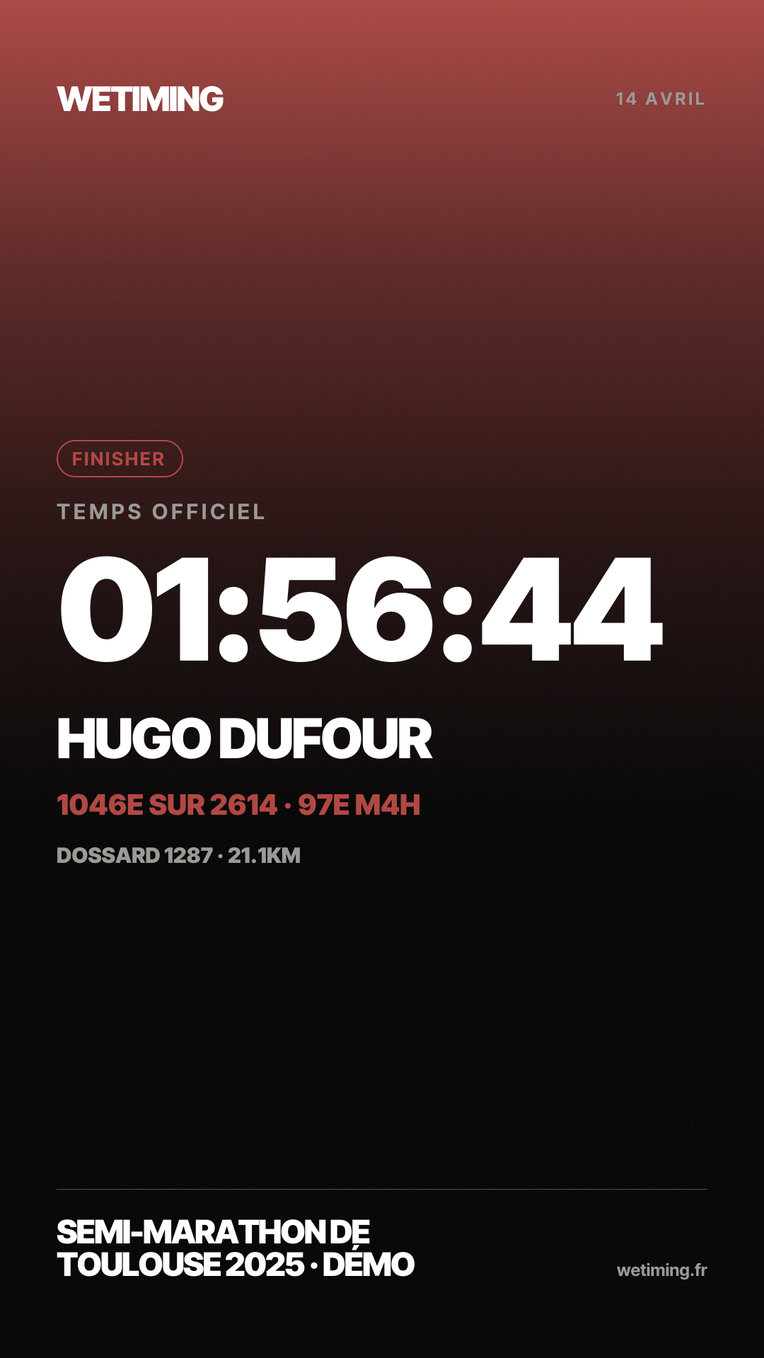 Ton résultat au format Story · aube