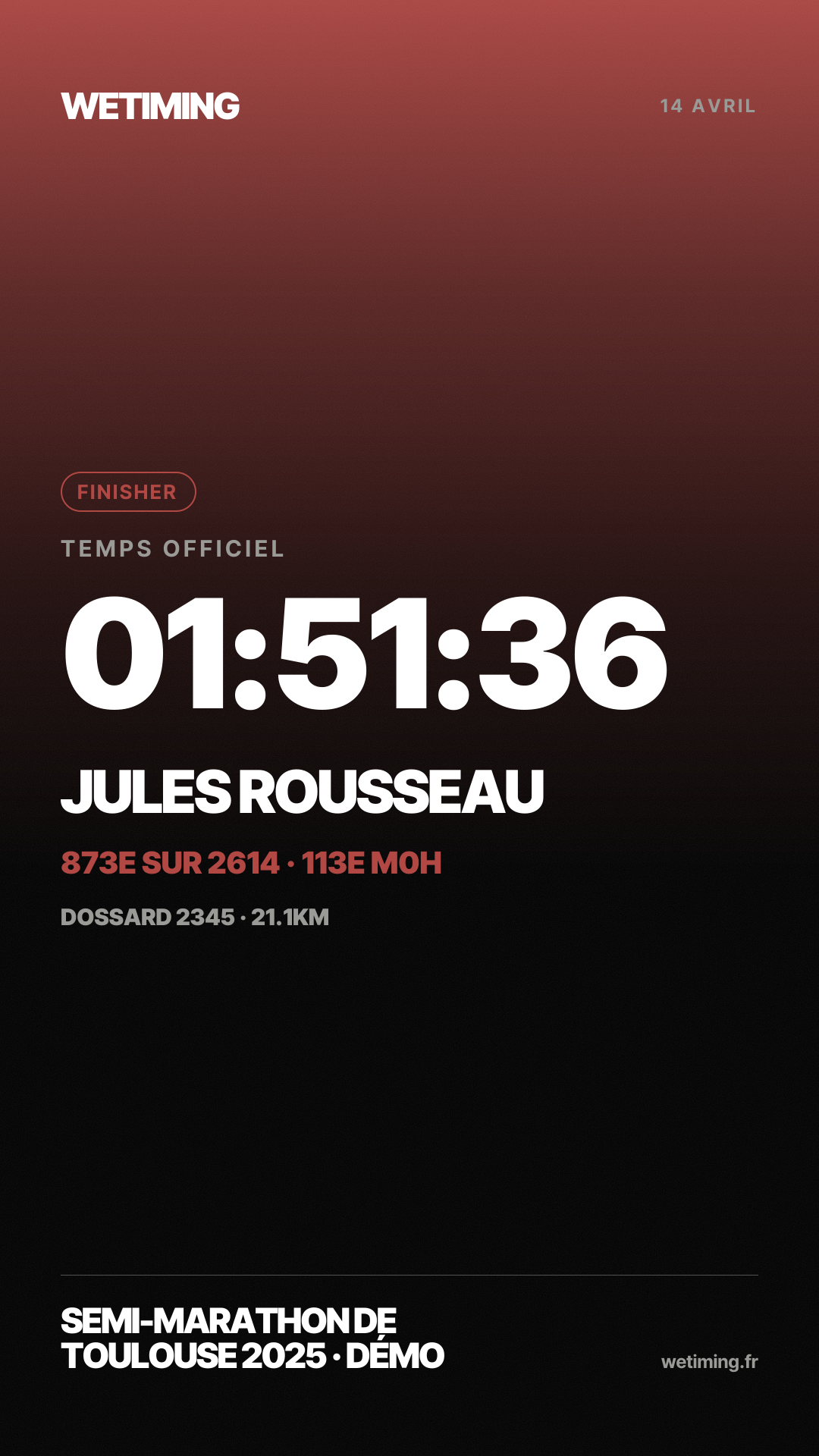 Ton résultat au format Story · aube