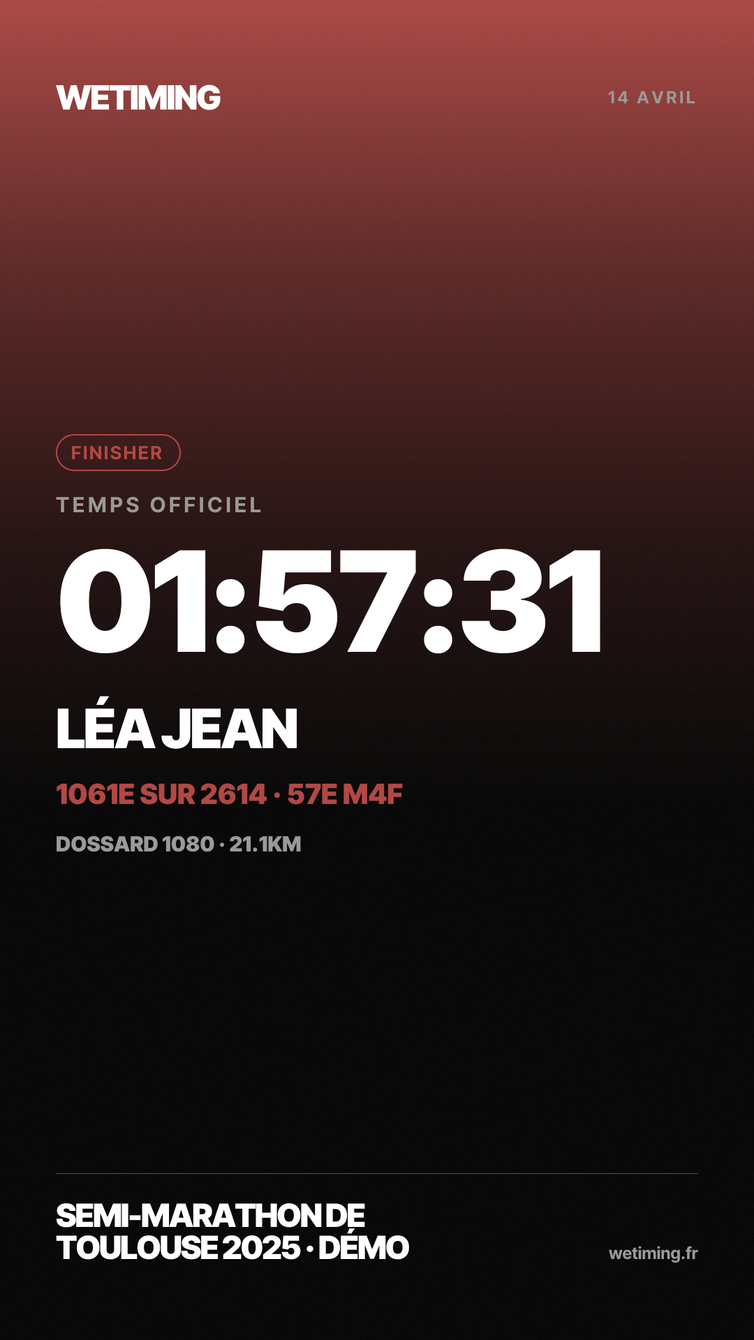 Ton résultat au format Story · aube