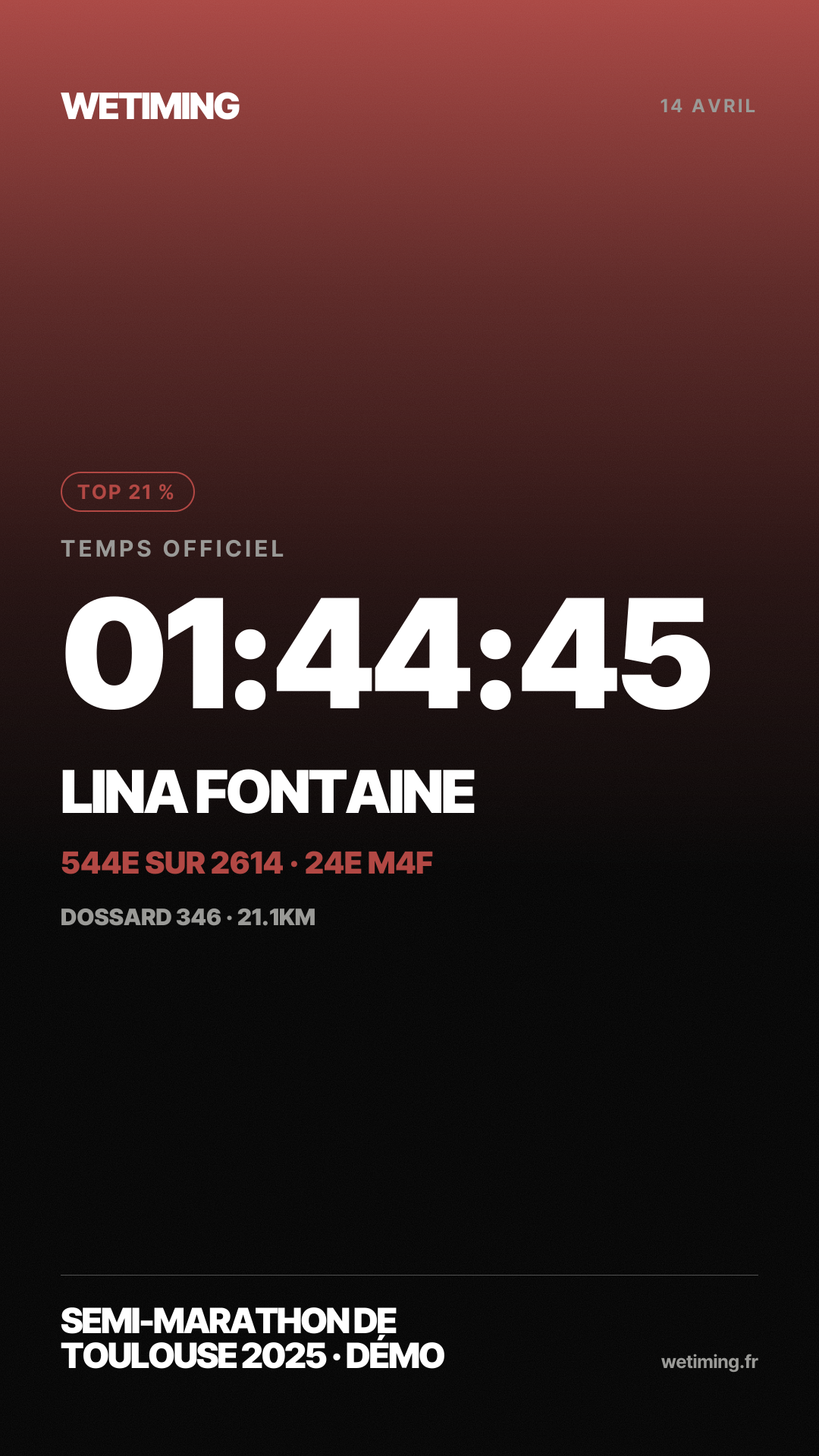 Ton résultat au format Story · aube