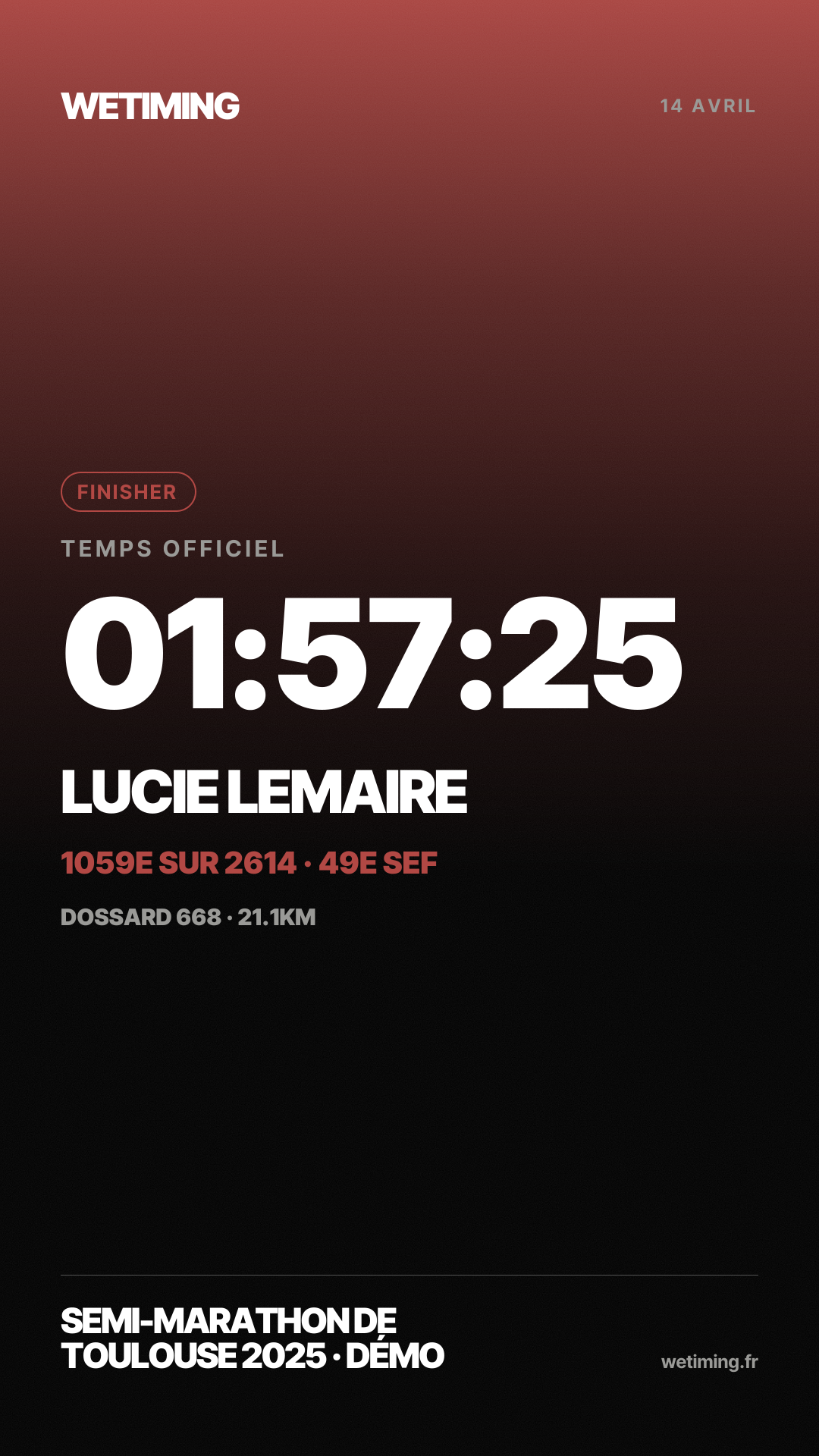 Ton résultat au format Story · aube