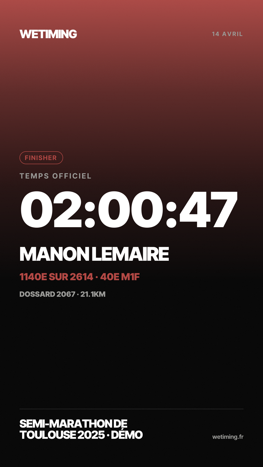 Ton résultat au format Story · aube