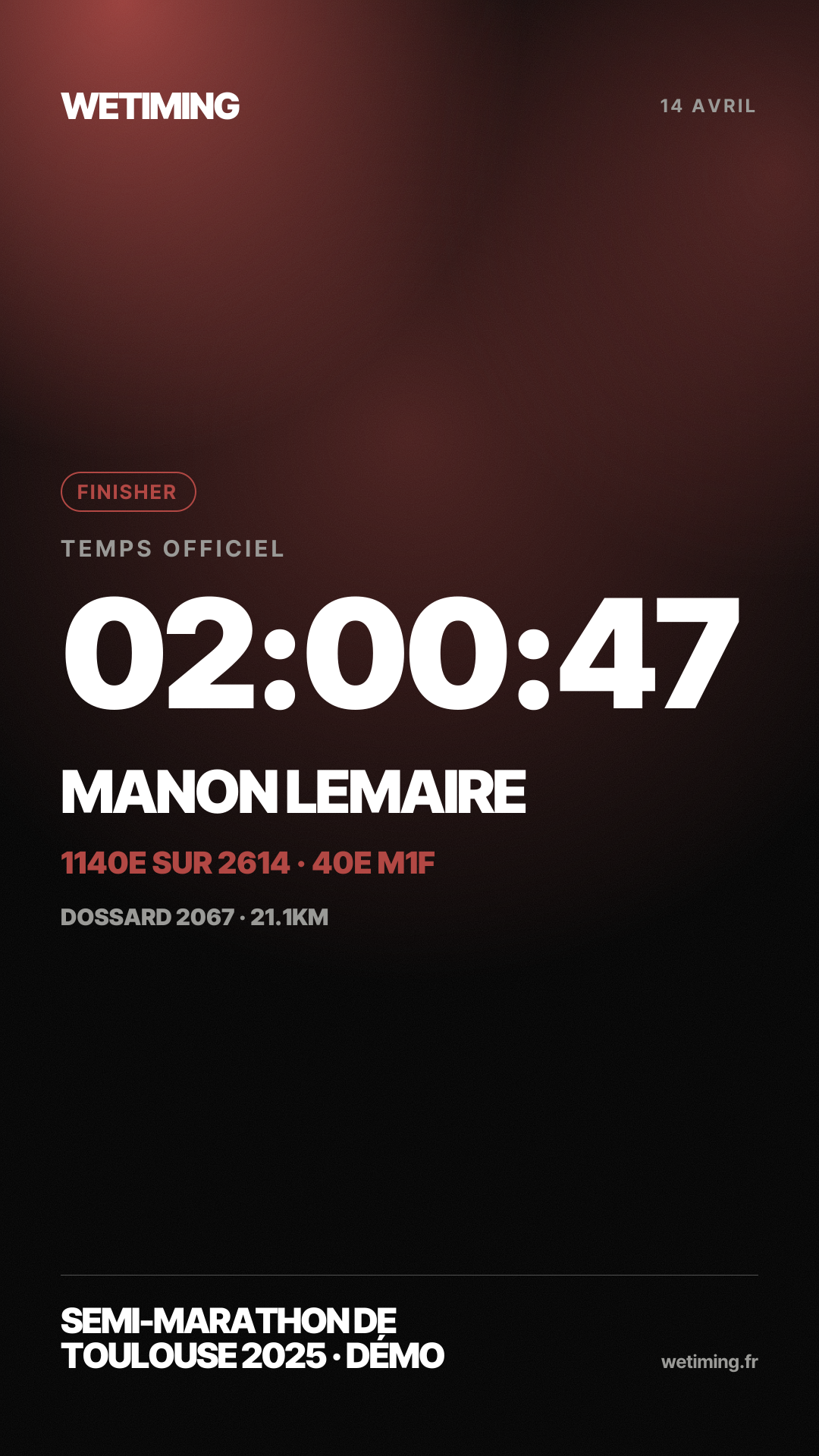 Ton résultat au format Story · nuée