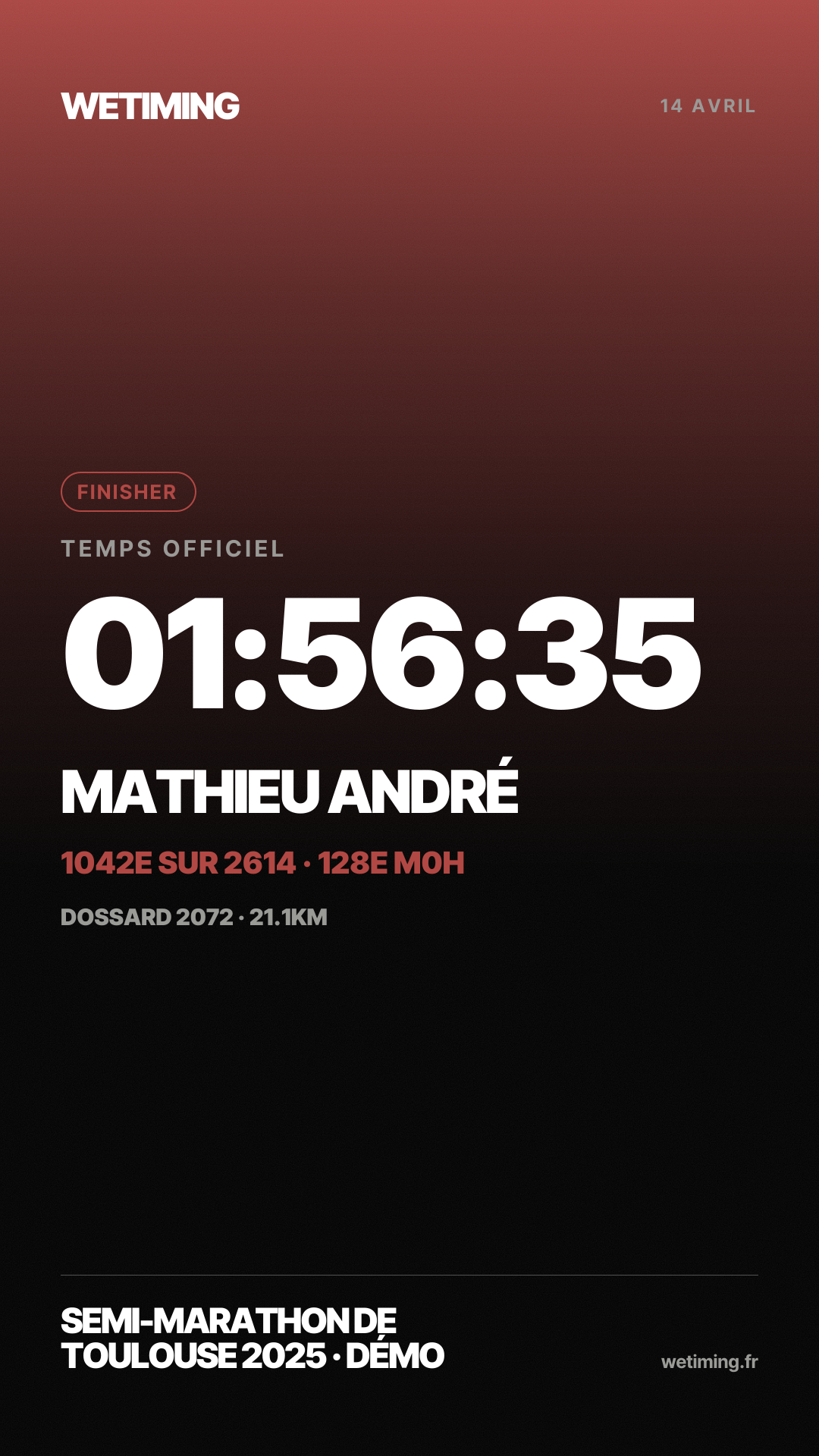 Ton résultat au format Story · aube