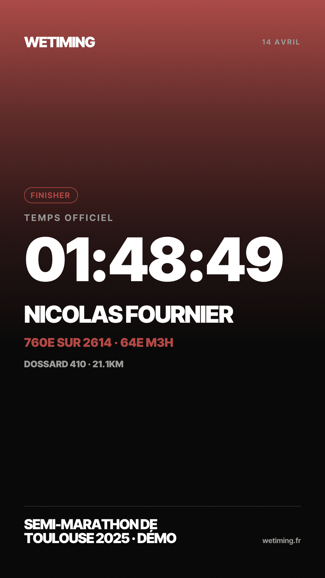 Ton résultat au format Story · aube