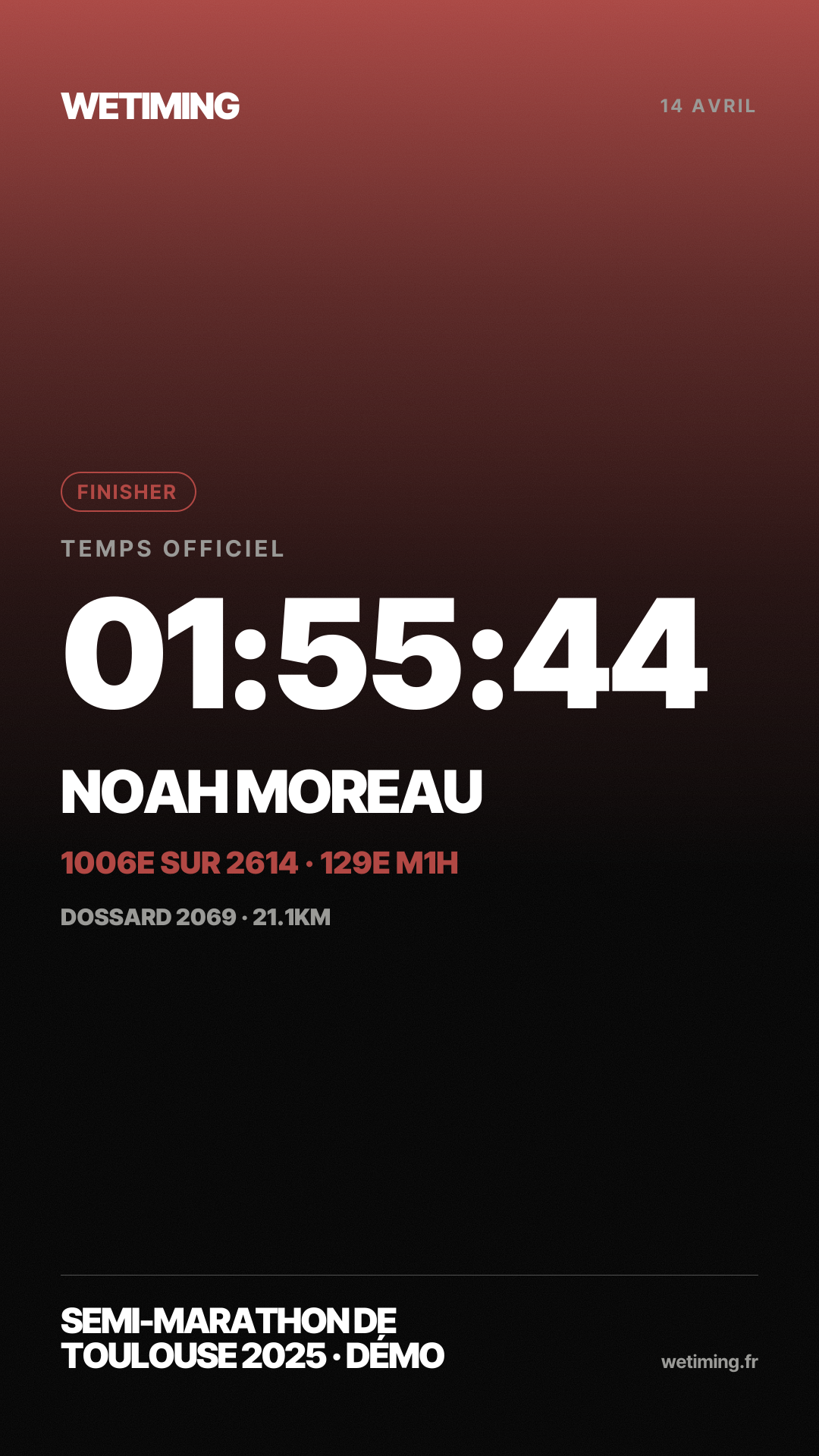 Ton résultat au format Story · aube