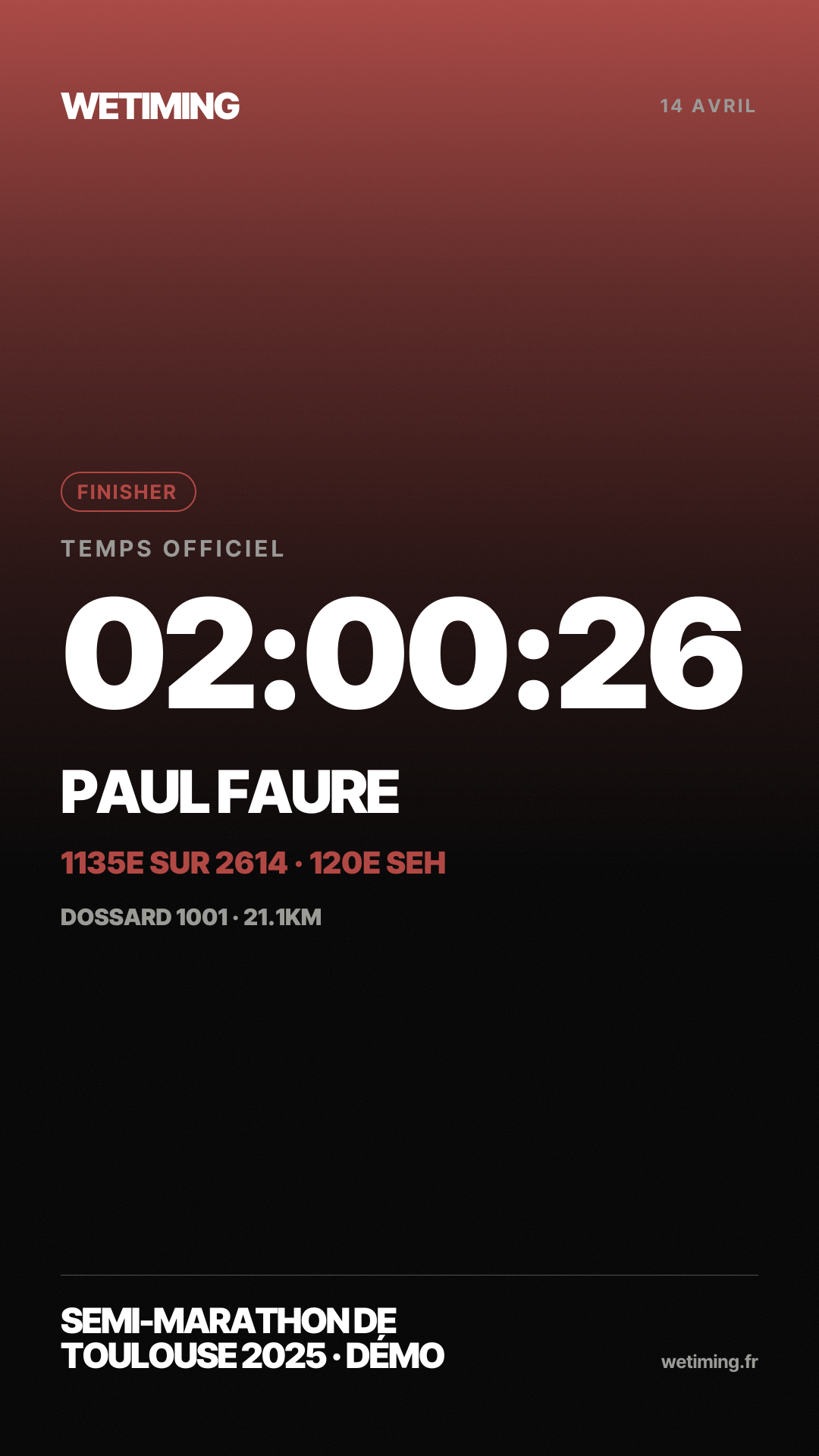 Ton résultat au format Story · aube