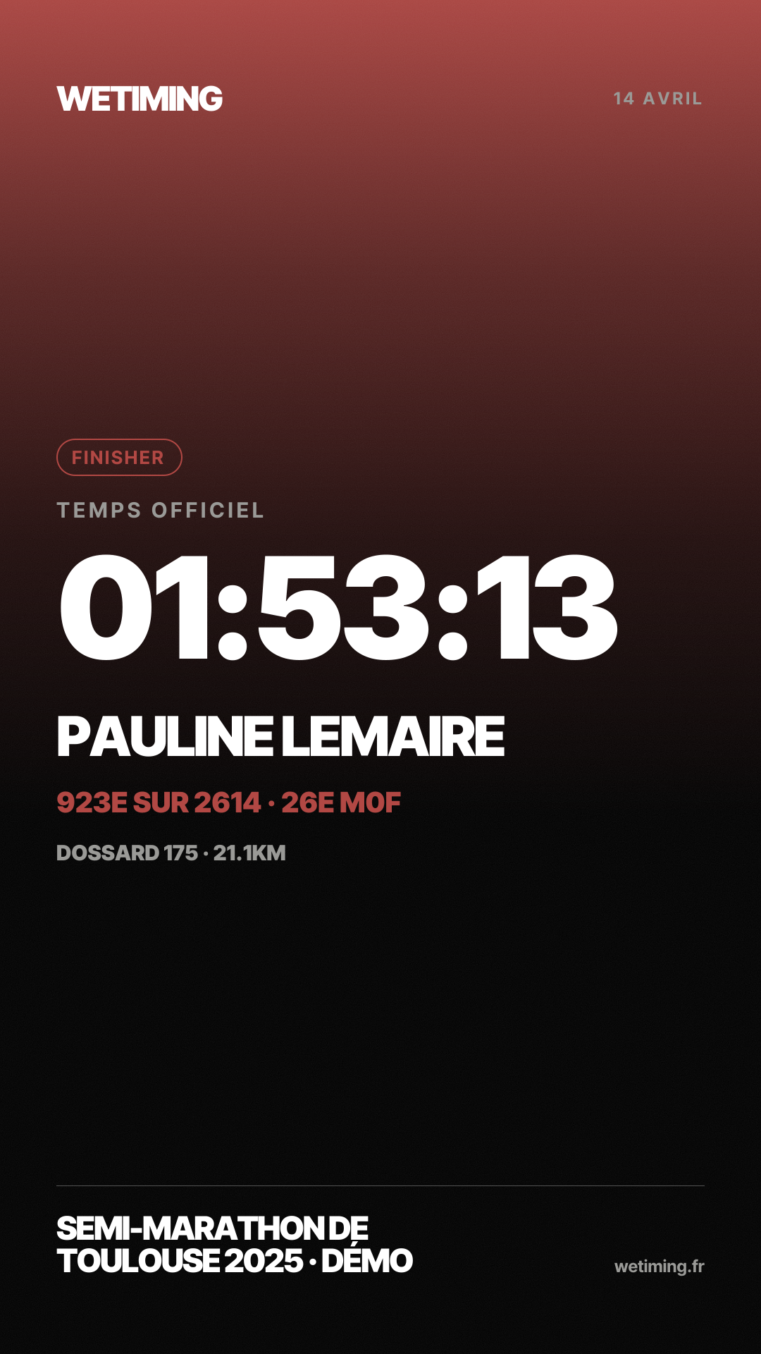 Ton résultat au format Story · aube