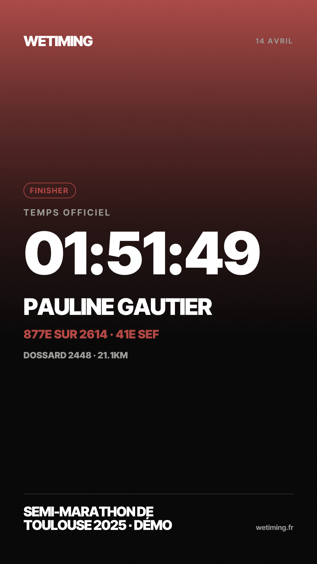 Ton résultat au format Story · aube