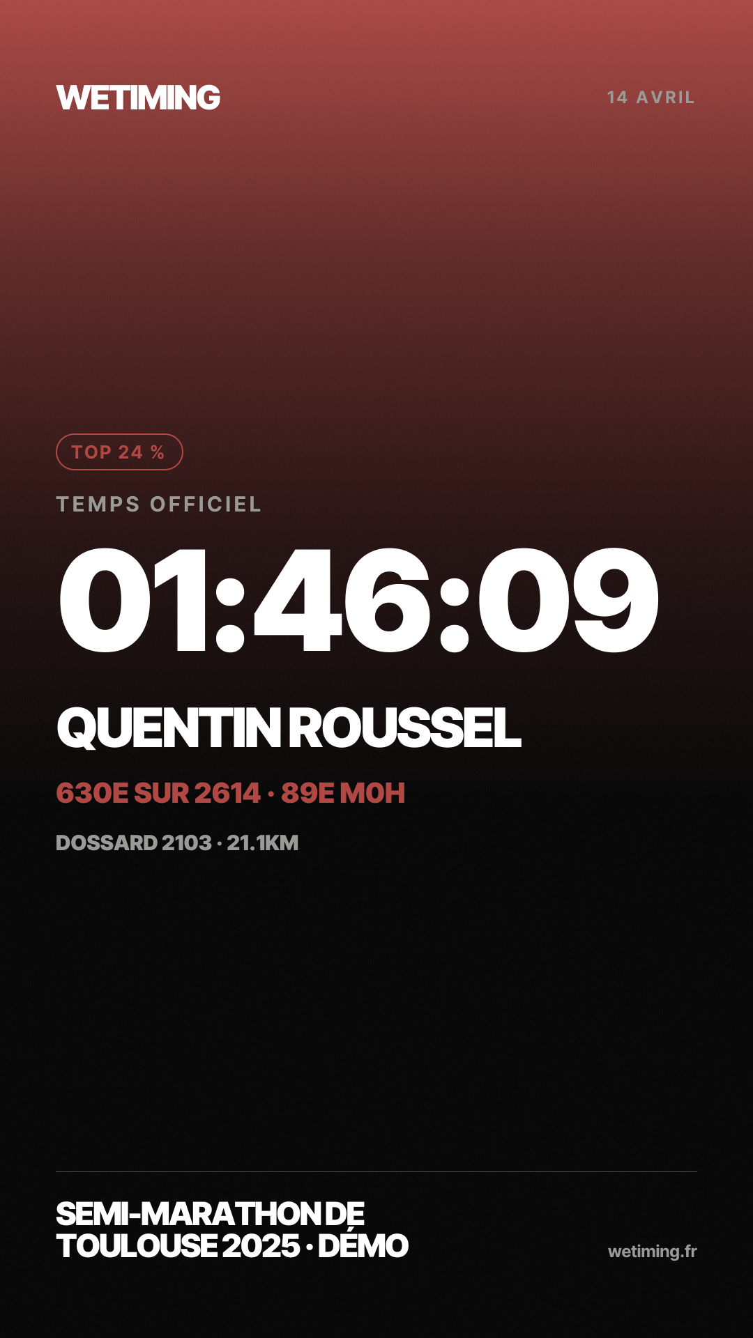 Ton résultat au format Story · aube