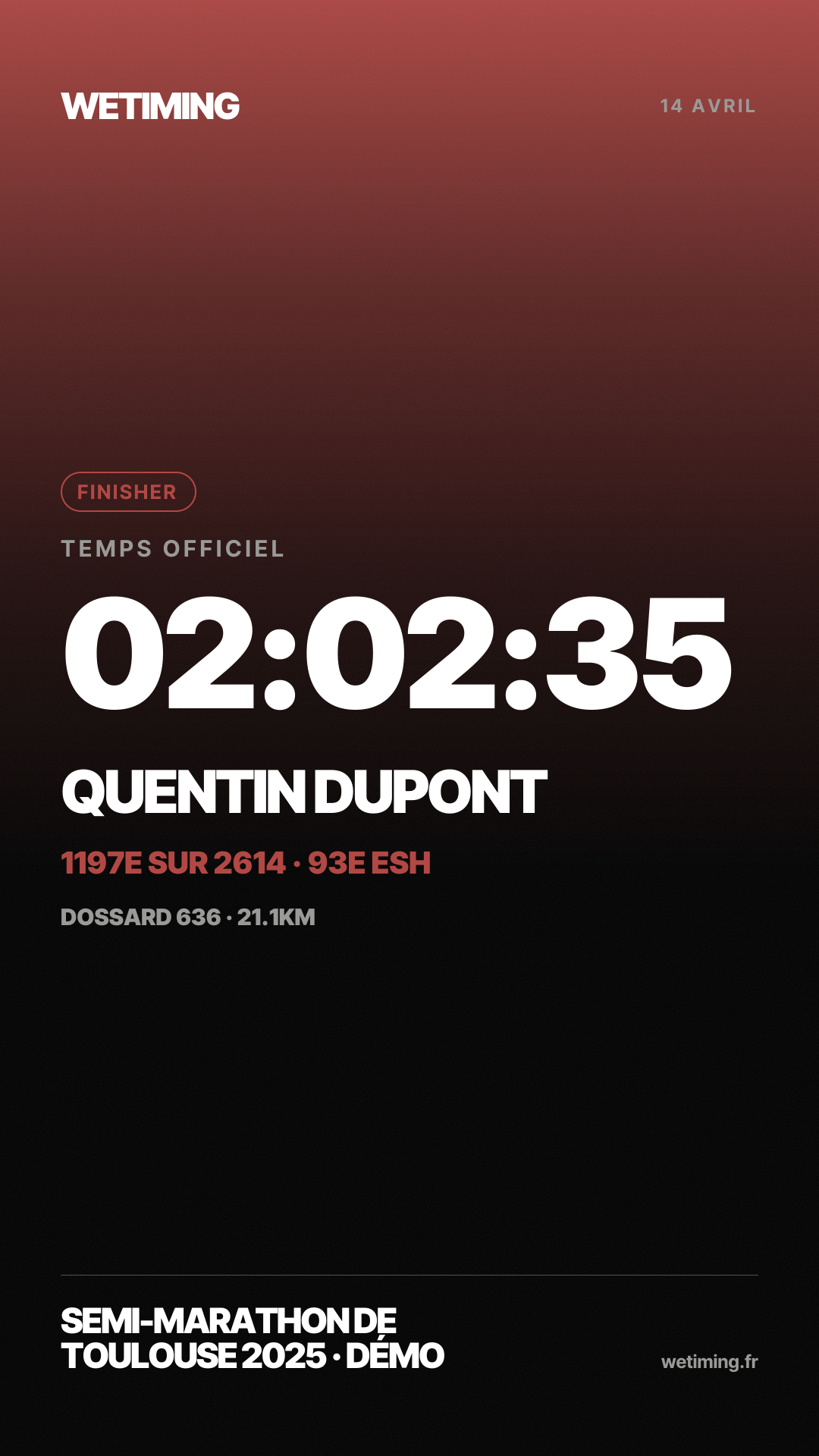 Ton résultat au format Story · aube