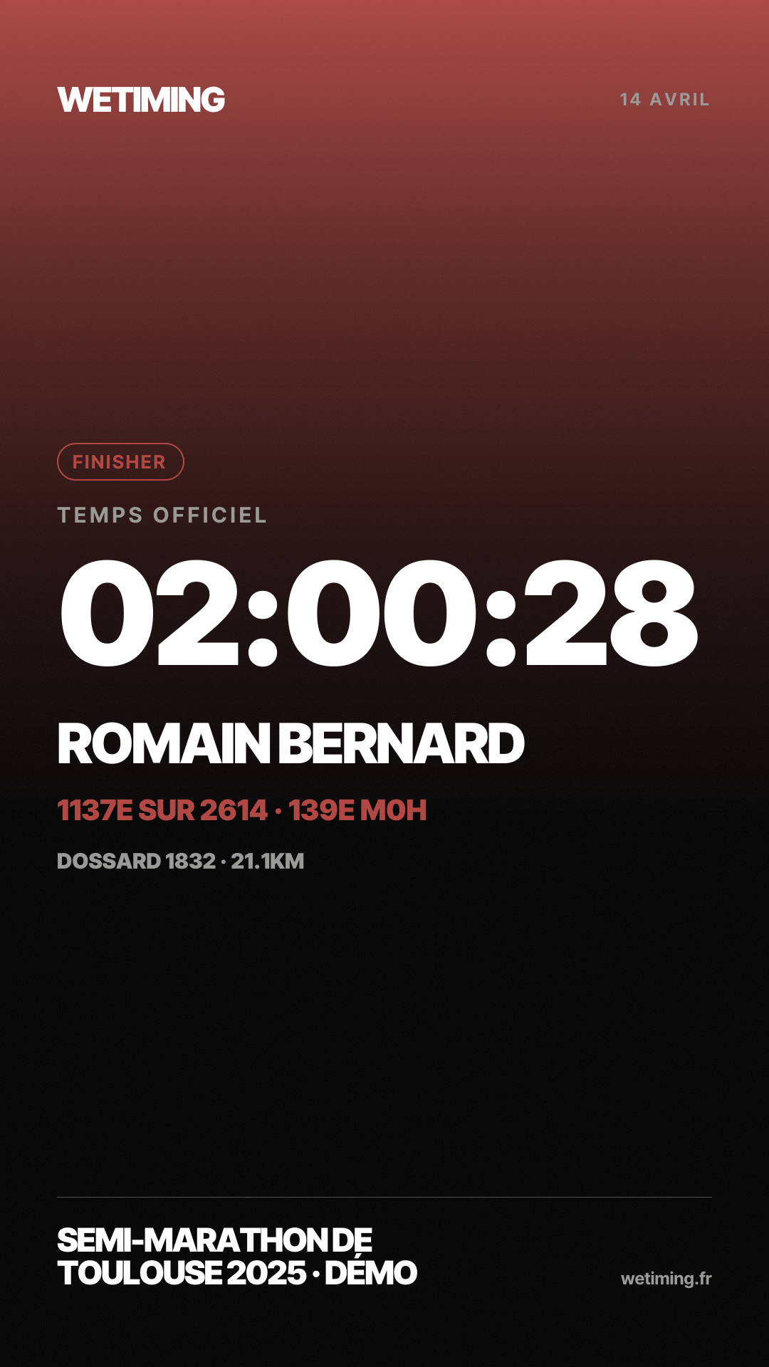 Ton résultat au format Story · aube