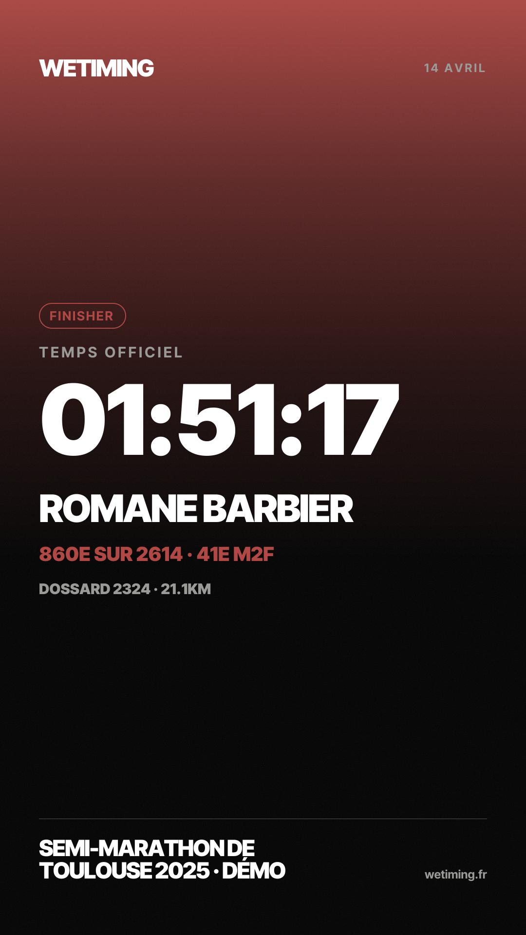 Ton résultat au format Story · aube
