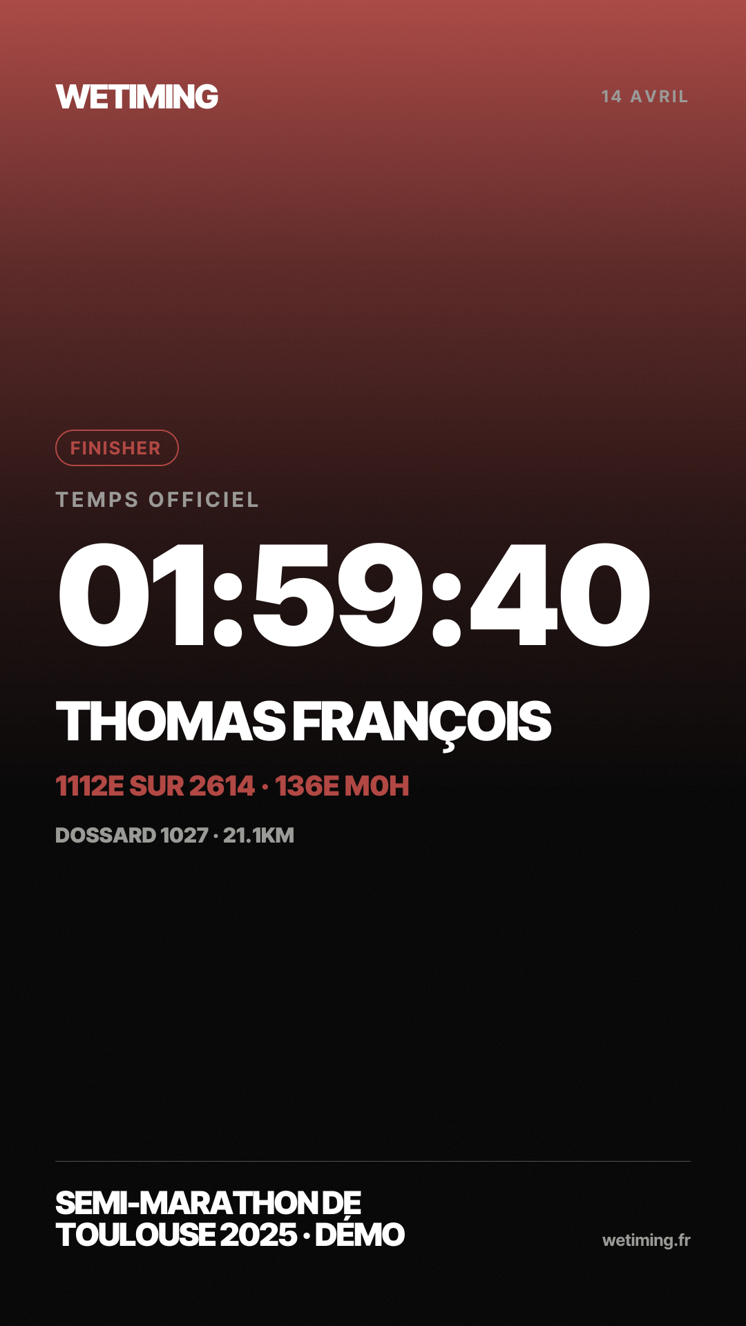 Ton résultat au format Story · aube